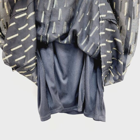 WorthingtoMid Dress Womens Sleeveless Black Metallic Ruffle Size 6 - Picture 6 of 14